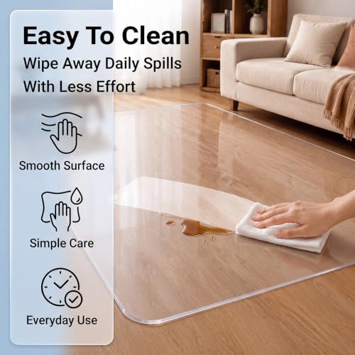 Protector de plastico transparente para alfombras que evita manchas y roturas por sillas ruedas 4