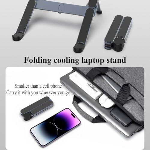 Base portátil plegable de aluminio para laptops ajustable miniatura 3