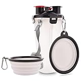 Dog Travel Water Bottle Collapsible Bowls, 2 in 1 Pet Food Container with Collapse Bowls, Outdoor Po