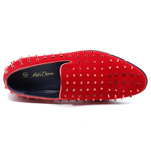 Men's Vintage Spike Fashion Designer Classic Smoking Dress Tuxedo Loafers Slip On Shoes SM-284