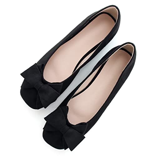 TN TANGNEST Women's Ballet Flats Fashion Bowknot Square Toe Casual Flat Shoes Comfortable Wedding Party Dress Flats