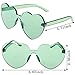 Xgood 7 Pieces Heart Shaped Love Sunglasses Rimless Sunglasses Transparent Candy Color Goggles 7 Colors Frameless Eyewear for Women Girls