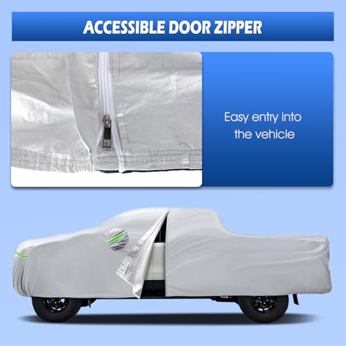 Image of Car Cover Fit for Ram 1500 Short Bed, Migaven Truck Cover Waterproof All Weather Full Exterior Cover Sun Rain Protection with Door Zipper