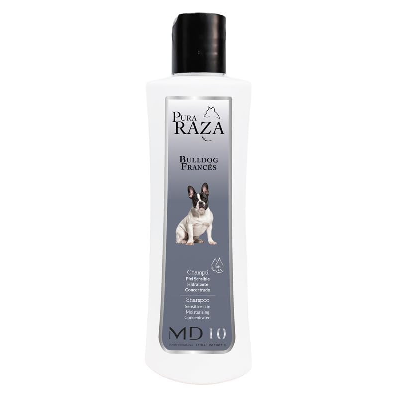 Shampoo Idratante e Dermoprotettivo per Bulldog Francesi e per Cani Pelo Corto con Vitamina D-Pantenolo - Previene la Formazione della Forfora - Vegano e BIodegradabile 300 ml - MD-10 COLLECTION