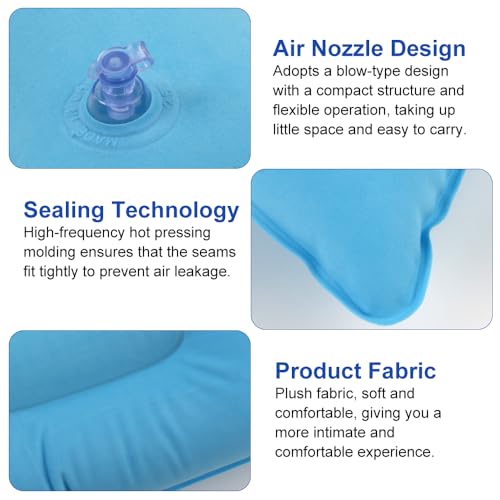 6 Pièces Oreillers Gonflables, Coussins Gonflable de Camping Ultralégers Oreillers, Coussin de Plage, Oreiller de Voyage, oreiller de plage, pour Voyage, Camping, Plein Air, Randonnée (34x22cm) – Image 5