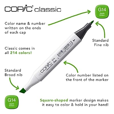 Copic Classic, Alcohol-based Markers, 12pc Set, Basic (Discontinued model: EAN 4511338002209)