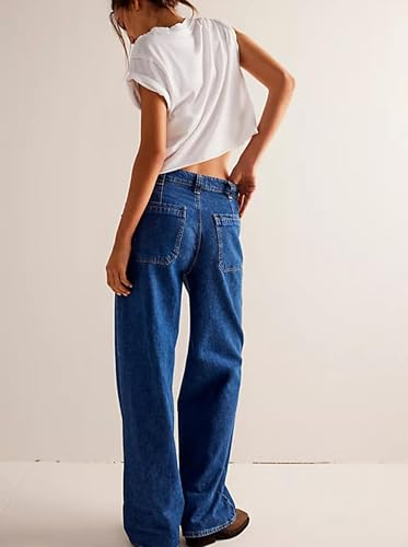 Wide Leg Jeans Woman Y2k High Waisted Boyfriend Denim Cargo Pants Straight Leg Baggy Mom Jeans for Women Trendy2