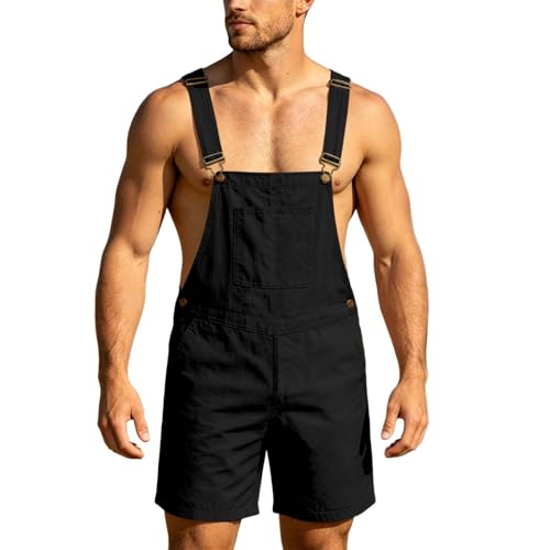 RUMAOZIA Salopette Kerren courte unie pour l'été - Pantalon de travail large - Combinaison cargo - Vêtement de travail - Pantalon court - Grande taille -...