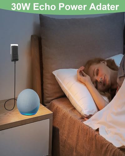 30W Power Adapter Charger for Alexa Echo Show 8 (1st 2nd 3rd Gen), Echo Show 10 (3rd Gen), Echo Show 15, Echo Show 21, Echo (3rd 4th Gen), Echo Show (2nd Gen), Echo Plus (2nd Gen), 2M Power Cord - Image 4