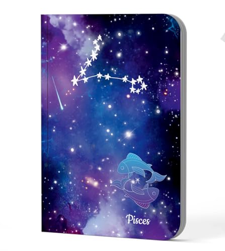 Image of AccuPrints A5 Premium Soft Bound Notebook Size 5.8 * 8.25 inches Diary for Girls and Women (144 Ruled Pages with planner, 80 GSM) (Pisces zodiac signs)
