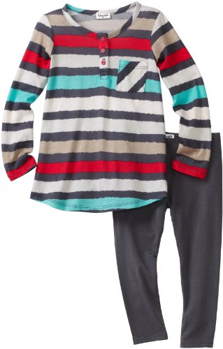 Conjunto de túnica para niñas pequeñas Splendid Littles Oasis con diseño moderno a rayas