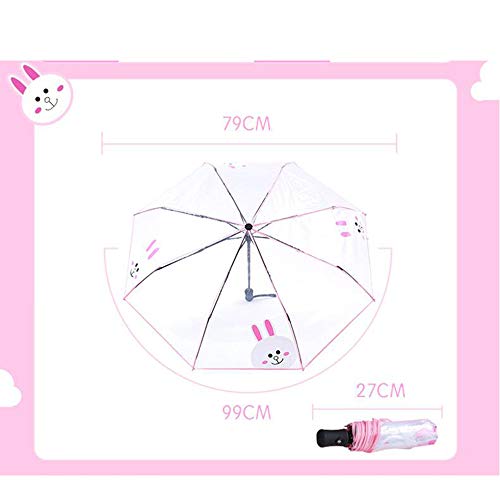 Iuuwtmv Cute Cartoon Auto Open Close Transparent Folding Umbrella Automatic Umbrella 8 Ribs Umbrellas Travel Umbrella Lightweight Portable (Blue) #TOP4