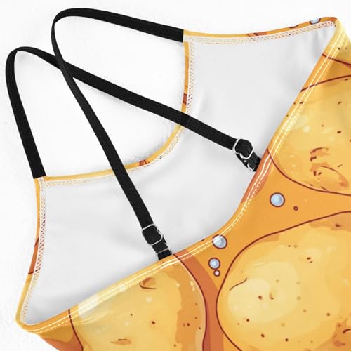 Cute Potatoes Yellow Kids Swimsuits 1-Piecing Bathing Suits Swimsuits for Teen Girls Beach Swimwear 3T4