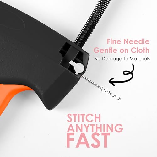 Image of Stitch Gun for Clothes - Handheld Stitch Gun Quick Clothing Fixer - Mini Sewing Kit Micro Tagging Gun - Includes 6 Needle, 1000 Black Fasteners & 1000 White Fasteners