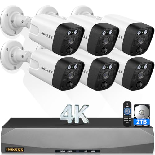 Image of (2026 Upgraded) 4K PoE Security Camera System, PIR & AI Human Detection, 8-Channel NVR + 2TB HDD, 6 x 130 Ultra-Wide Cameras, 30Day Storage, Two-Way Audio,Free App Remote Access, No Monthly Fee