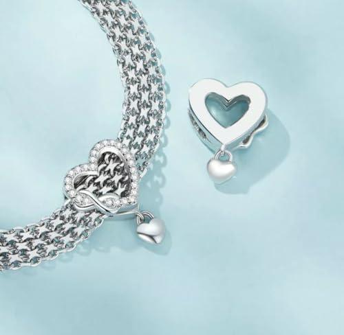 Corazón infinito clip charm plata de ley 925 compatible con pulsera de malla Reflections 6