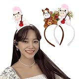 [ギトバーゴ] 馬 カチューシャ かぶりもの ヘアバンド 髪飾り 2個セット ぬいぐるみ 2026年 干支 午年 女の子 レディース 可愛い 滑り止め 痛くない アニマルカチューシャ 仮装 コスチューム小物 ヘアアクセサリー 年賀状 写真撮影 ハロウィン クリスマス 新年 パーティー プレゼント (B,2個セット) [並行輸入品]