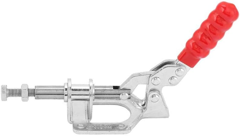 fegayu Toggle Clamp, Quick Release Tool Vertical Toggle Clamp, Anti-Slip Red Horizontal Clamp Hand Toggle Clamp Hand Tool Toggle Clamp Riveting for Processing Welding(GH-302-FM)