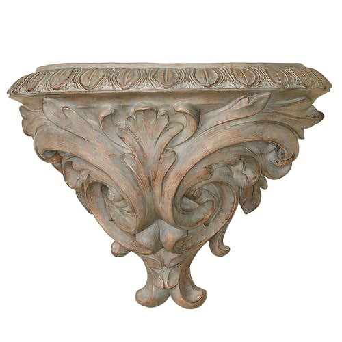 Touch of Class Clareville Gray Acanthus Leaf Wall Shelf