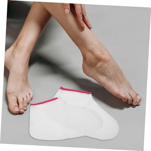 Par de cubre pies para spa con cera de parafina reutilizables miniatura 3