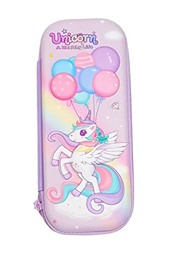 Image of Crackles rackles Premium Stylish Unicorn Print Hardtop EVA Pencil Case Pouch School Kids, Girls and Boys (Multiple olors and Designs) Pack of 1