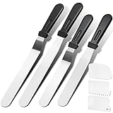 Forc Icing Spatula 7 Packs, Angled Spatula, Cake Spatula Include 3 Cake Scrapers, Offset Spatula with 6', 8' Stainless Steel Blades, Frosting Spatula For Baking, Decorating Cakes