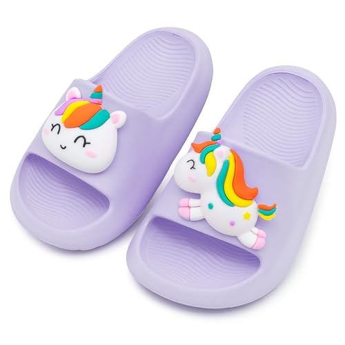 Toddler Little Kids Slide Sandals Comfy Non-slip Unicorn Summer Beach Pool Water Shoes Thick Sole Boys Girls Shower Slippers