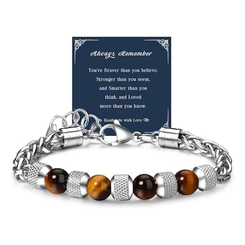 GEMAURA Men's Adjustable Tiger Eye Bracelet Cover