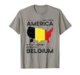 Belgian American Patriot USA Grown Belgium US Flag T-Shirt