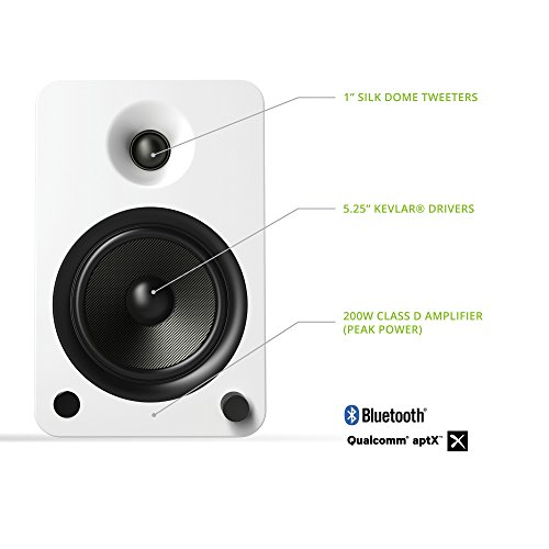 Image of Kanto YU6MW Powered Bookshelf Speakers with Bluetooth and Phono Preamp | Pair | Matte White