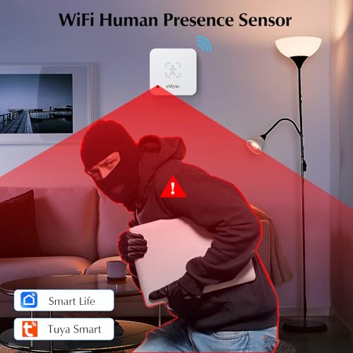 Image of eMylo WiFi Human Presence Sensor 2 Pack, WiFi Millimeter Wave Radar Detection - No Hub Needed, 24 /7 Smart Motion Detection for Home & Business, Compatible with TUYA /Smart Life(2.4 GHz Wi-Fi Required)