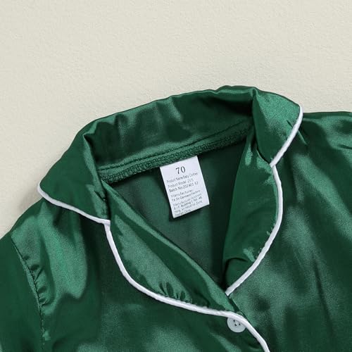 Toddler Kids Girl Silk Pajamas Baby Ruffled Sleeve Button Down Satin Silk Pjs Sleepwear Loungwear Shorts Set2