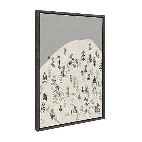 Kate and Laurel Sylvie New Nostalgia Skiers Framed Canvas Wall