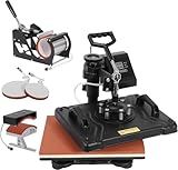 F2C 5 in 1 Pro Heat Press Machine 12x15 Digital Heat Transfer Sublimation Swing-Away for Hat Mug Plate Cap T-Shirt 360-degree Rotation Multifunction Combo Kit Black 110V