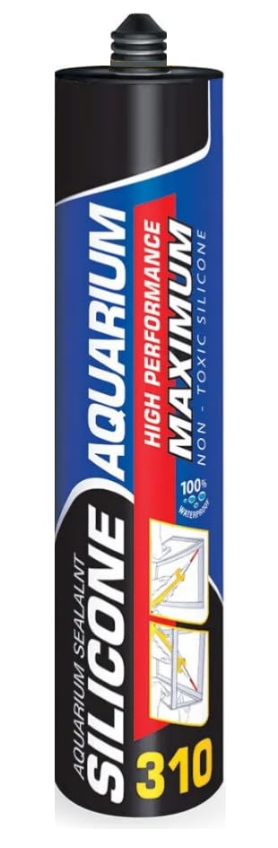 Aquaristik Silikonkleber 320gr Kartusche Transparent - hochelastischer Silikon für Aquarien - Hochleistungs Aquarien Silikon, Ungiftig, 100% Wasserdicht