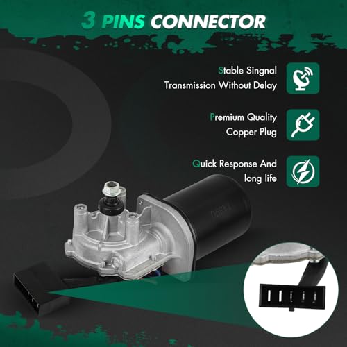 Image of SCITOO Front Windshield Wiper Motor Replacement for Motor W /S Wiper 30NM Coast LH Wiper Motor 00076044 3 Pins