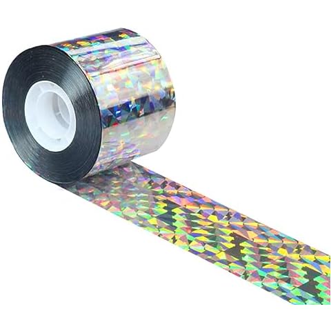 Bird Scare Ribbon Double Sided Holographic Reflective Ribbon Tape to Keep Away Woodpecker, Pigeon, Hawks, Grackles Bird (1.9in x 360ft) Cover