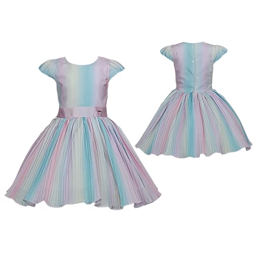 Vestido Infantil de Festa Saia Plissada Colorido (6)