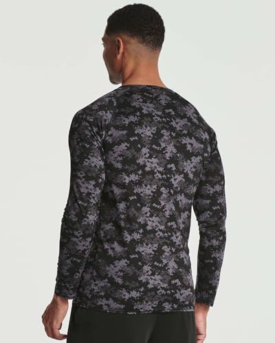 Image of Real Essentials 4 Pack: Men's Compression Long-Sleeve T-Shirt Athletic Cold Weather Baselayer (Available in Big & Tall)