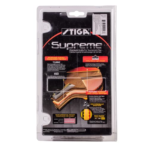 STIGA Raquete de tênis de mesa de nível de desempenho supremo feita com borracha aprovada pela ITTF