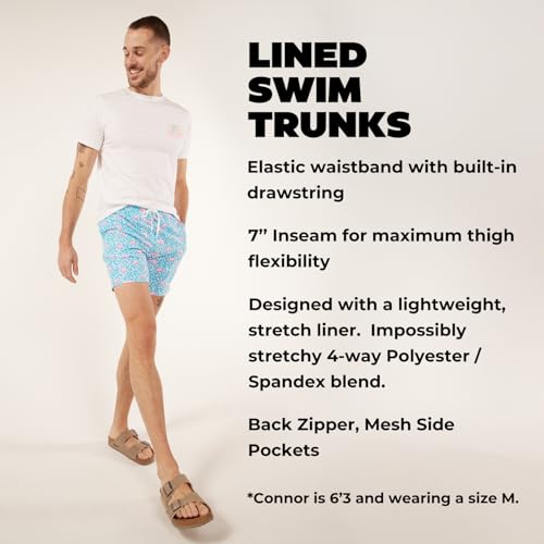 Chubbies Lined Mens Swim Trunks 7 Inch – Swim Shorts and Mens Shorts with Elastic Waist, Stretch, Boxer Brief Liner, UPF 50+2