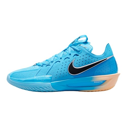 Nike G.T. Cut 3 Basketball Shoes (DV2913-404, Blue Fury/Metallic Silver/Tangerine Tint/Black) Size 9