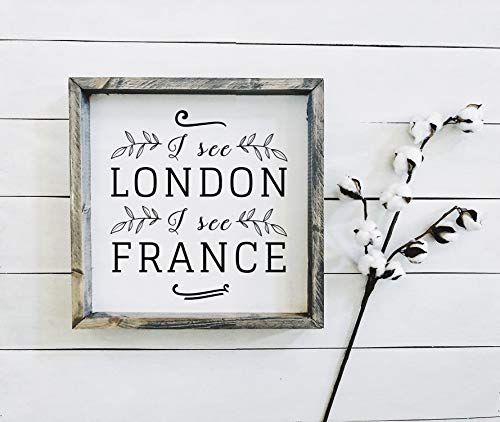 NOT BRANDED I See London I See France Bathroom Farmhouse Sign Farmhouse Style Sign Guest Bathroom Farmhouse Sign Farmhouse Decor Rustic Shabby Chic