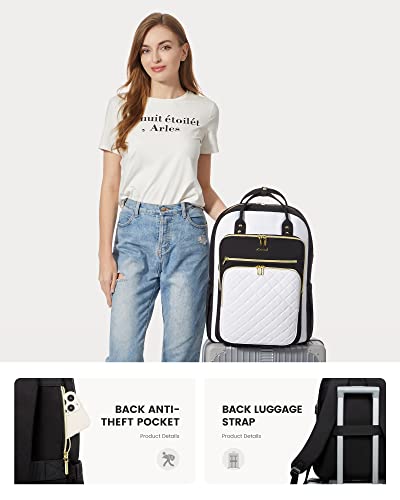 Image of LOVEVOOK Laptop Backpack for Women, Fashion Backpack Purse for Travel with USB Port, Lightweight Casual Daypacks Nurse Teacher Computer Bag for College Work Business, Fit 17 inch Laptop