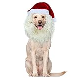 Funny Reindeer Moose Dog Costume - Cute Furry Pet Wig for Halloween & Christmas - Santa Claus Pet Clothing Accessory (Size L)