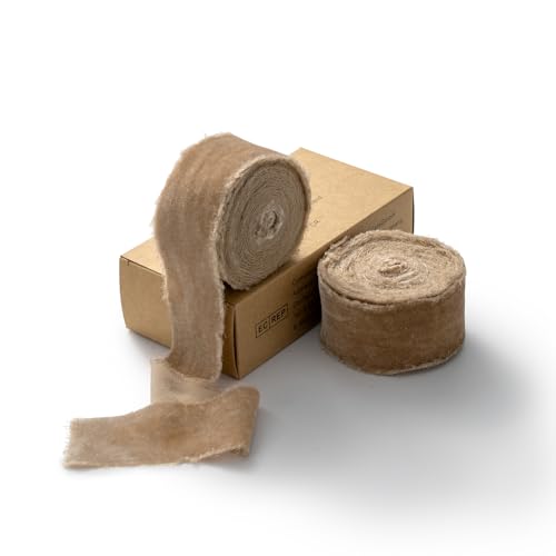 CHUQING Velvet Ribbon Light Brown Gift Wrapping Ribbons Wedding Invitation Ribbons Velvet Bow Ribbon Fabric Decorative Wreaths Christmas Tree Crafts Wide 1.5 inch x 2.95 Yards