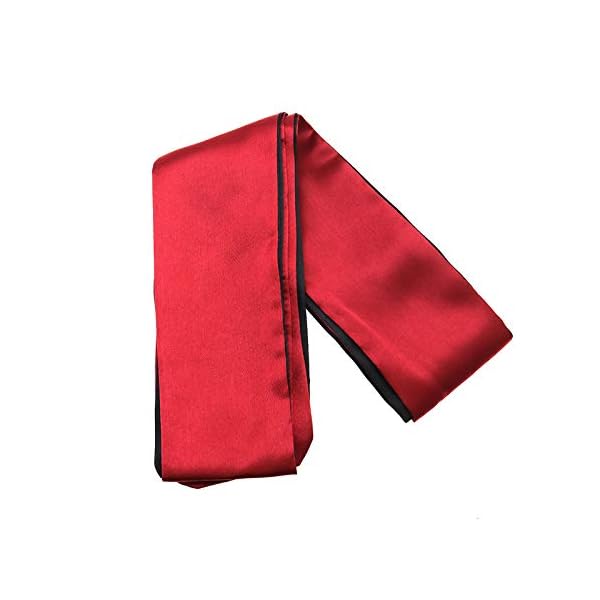 Verstellbare Augenmaske, 7,6 x 10,2 m, lichtblockierend, bequemes Satinband, Rot & Schwarz/Schwarz – Bild 6