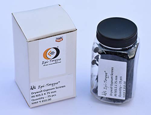 Image of Drywall Gypsum Black Screw Sharp Point Size #6 M3.5 X 75mm (Pack of 75 Pcs)