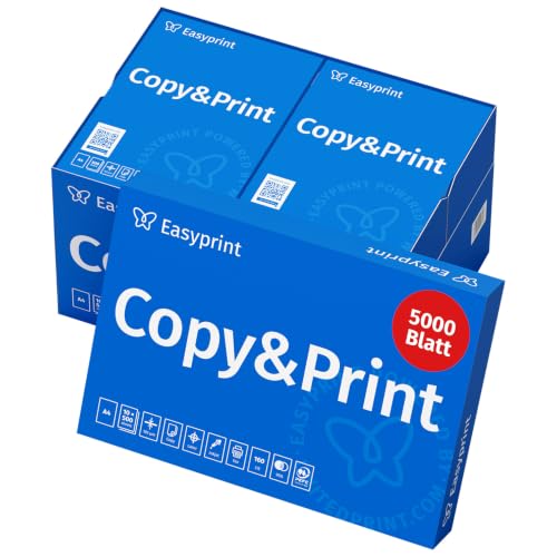 NEU: Easyprint Druckerpapier Kopierpapier 5000 Blatt 10 x 500 A4 Premium Hochweiß CIE 160 Testsieger PEFC zertifiziert