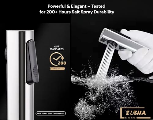 Image of Stainless Steel Bidet Spray Set | High Pressure Handheld Toilet Jet Spray with 2M Hose | Leak-Proof Health Faucet | Wall Mounted Bathroom Sprayer for Toilet Cleaning & Hygiene (Silver)